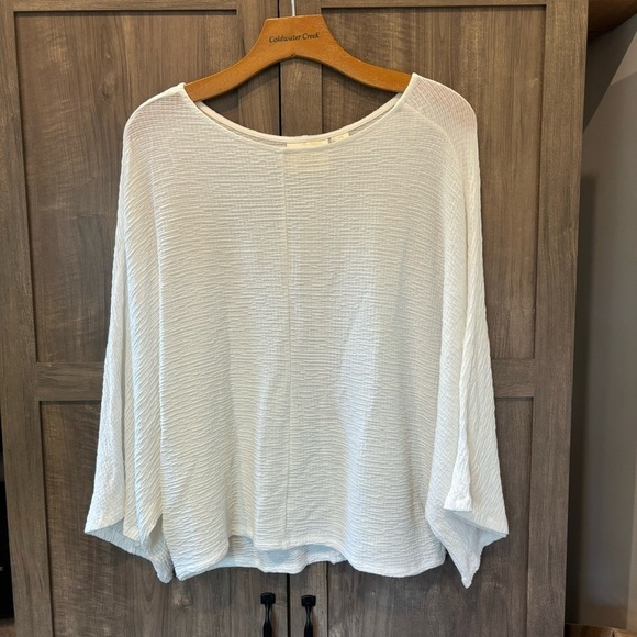 Maeve Anthropologie Small Top Doleman Sleeve Ivory Boxy Stretch - Picture 1 of 8